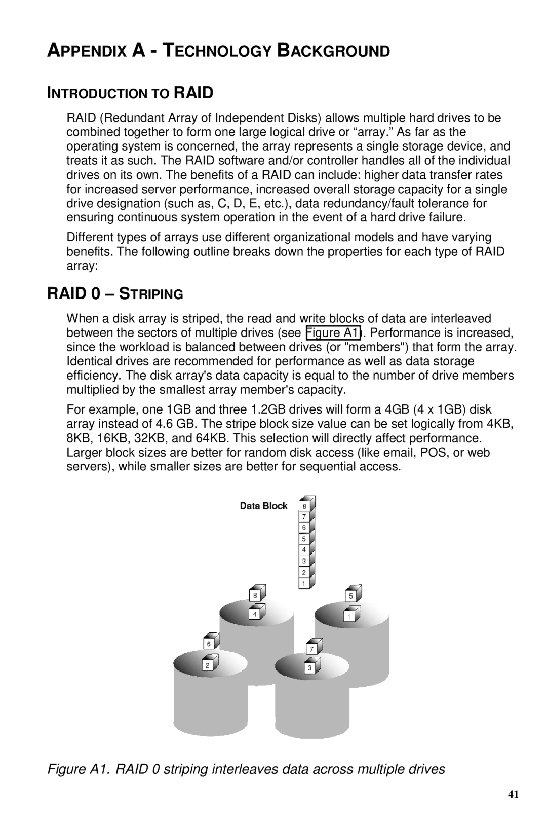 Promise Technology TX4, TX8 user manual Appendix a Technology Background, Introduction to RAID 