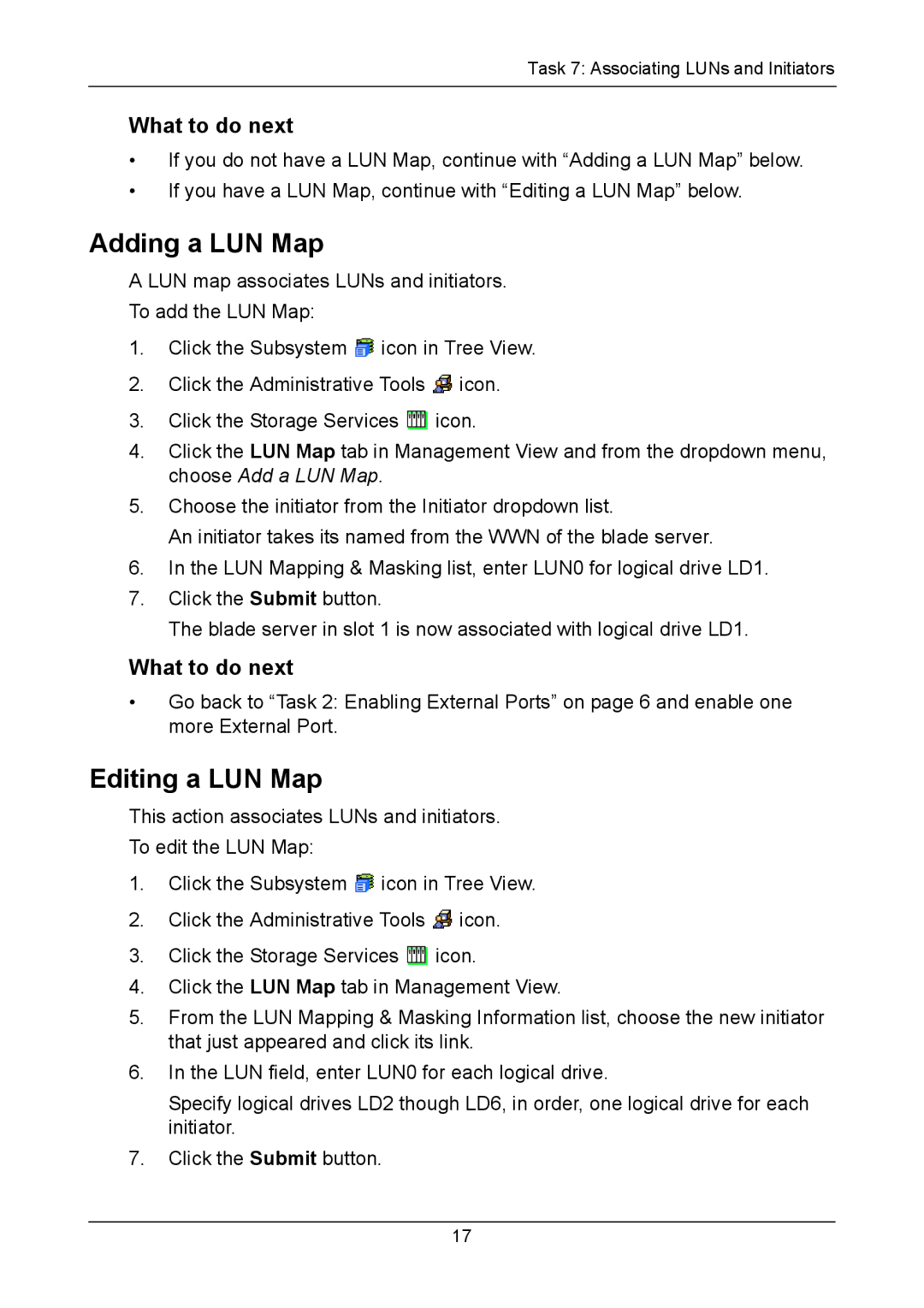 Promise Technology vERSION 0.81 manual Adding a LUN Map, Editing a LUN Map 