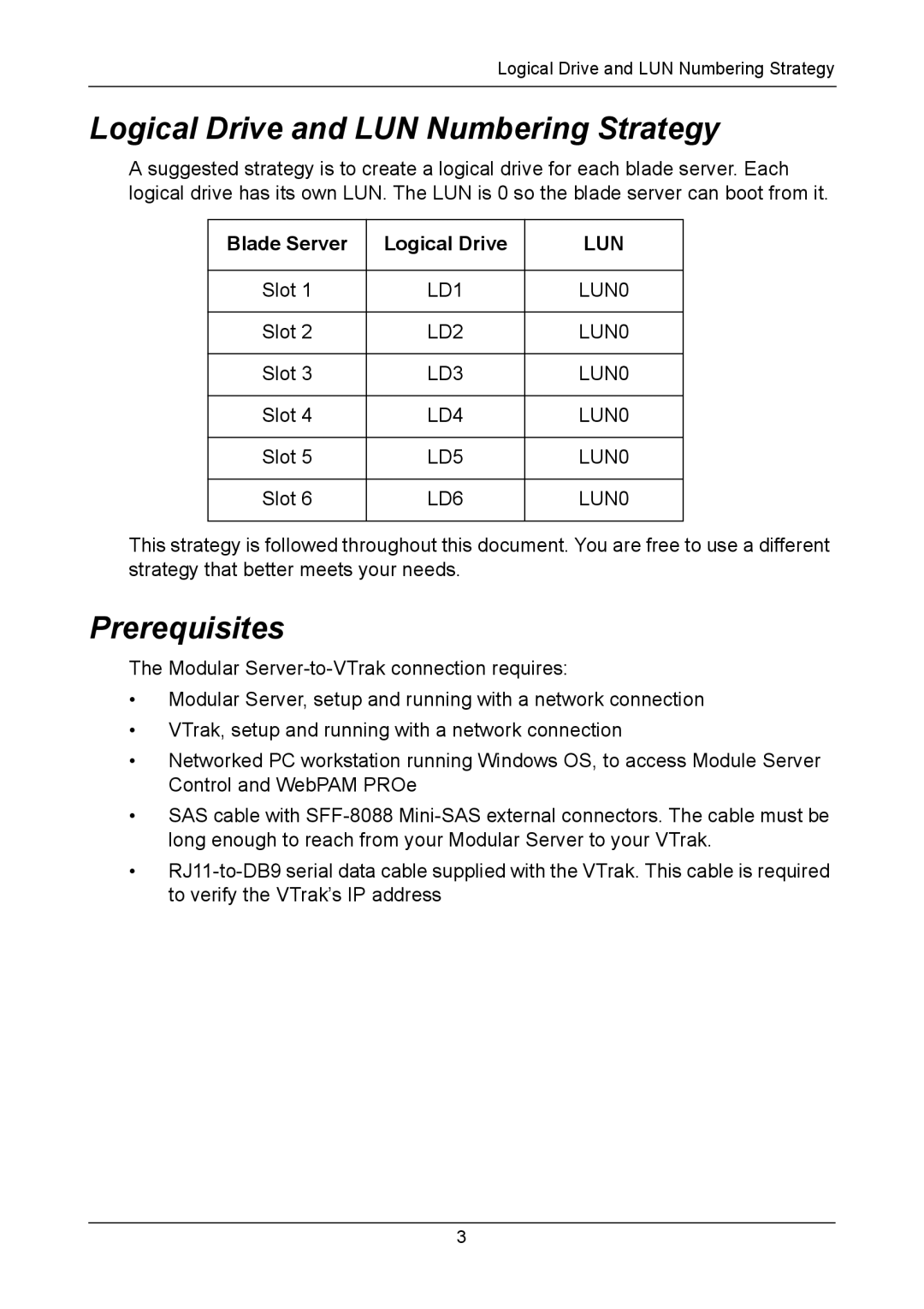 Promise Technology vERSION 0.81 manual Logical Drive and LUN Numbering Strategy, Prerequisites 