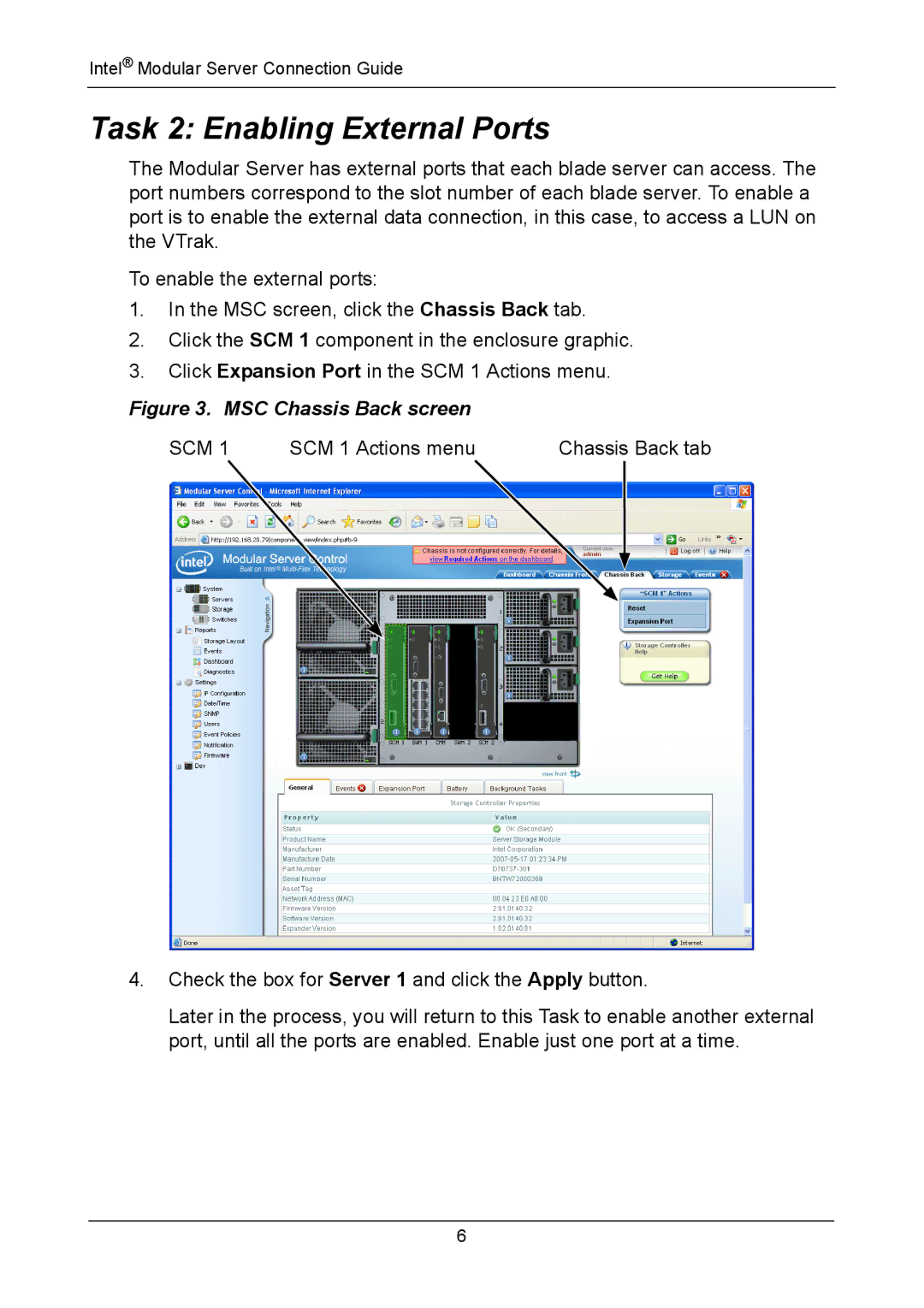 Promise Technology vERSION 0.81 manual Task 2 Enabling External Ports, Scm 