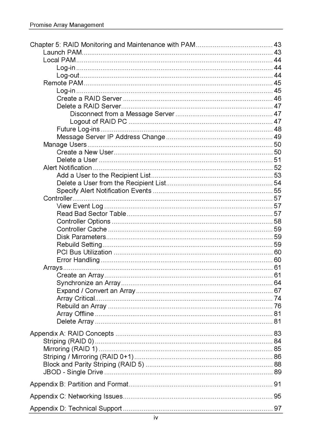 Promise Technology Version 4.4 user manual Promise Array Management 