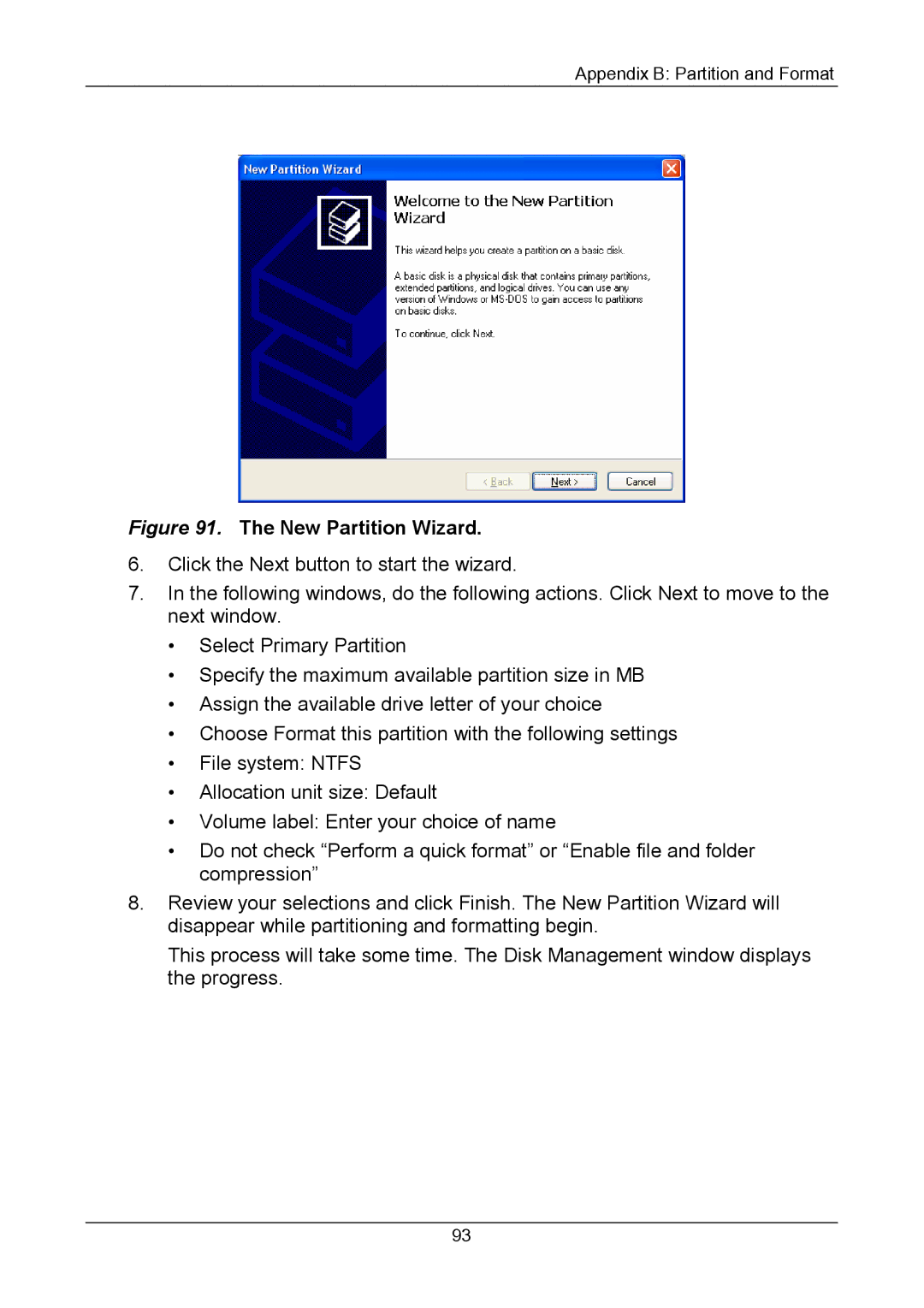 Promise Technology Version 4.4 user manual New Partition Wizard 