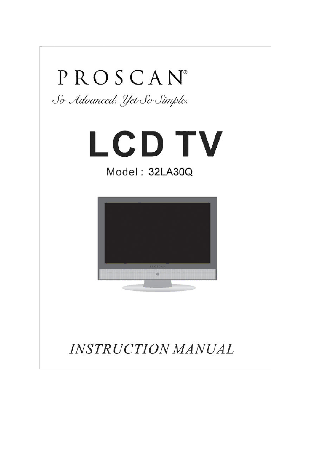 ProScan 32LA30Q manual 
