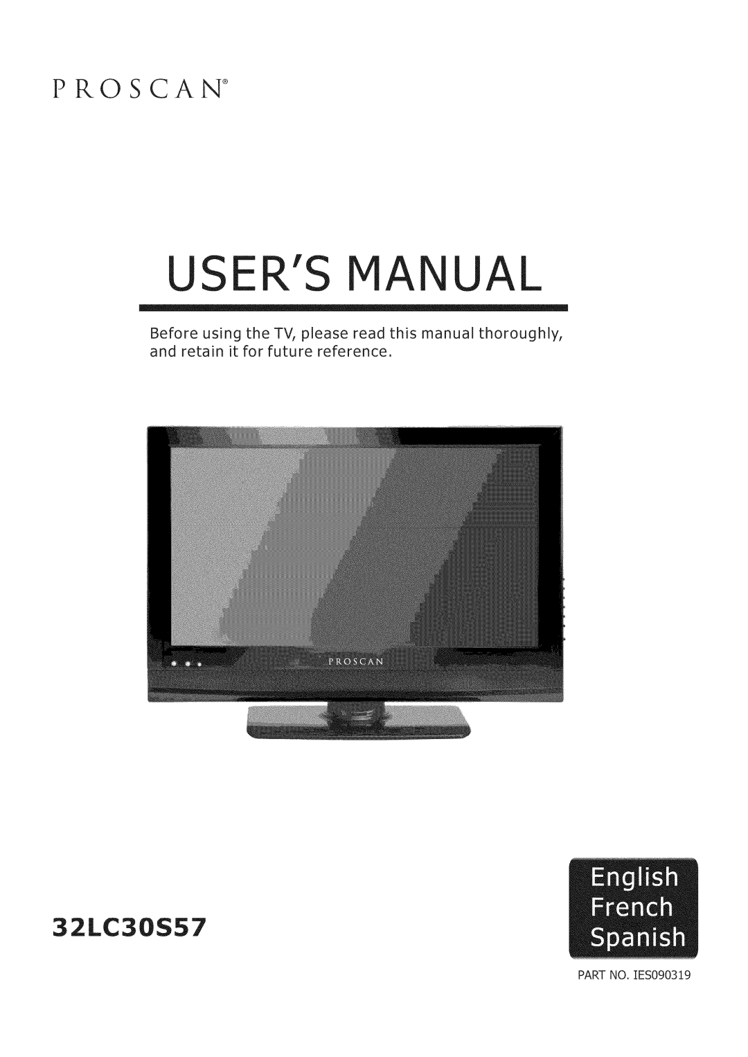 ProScan 32LC30S57 user manual Usersmanual 