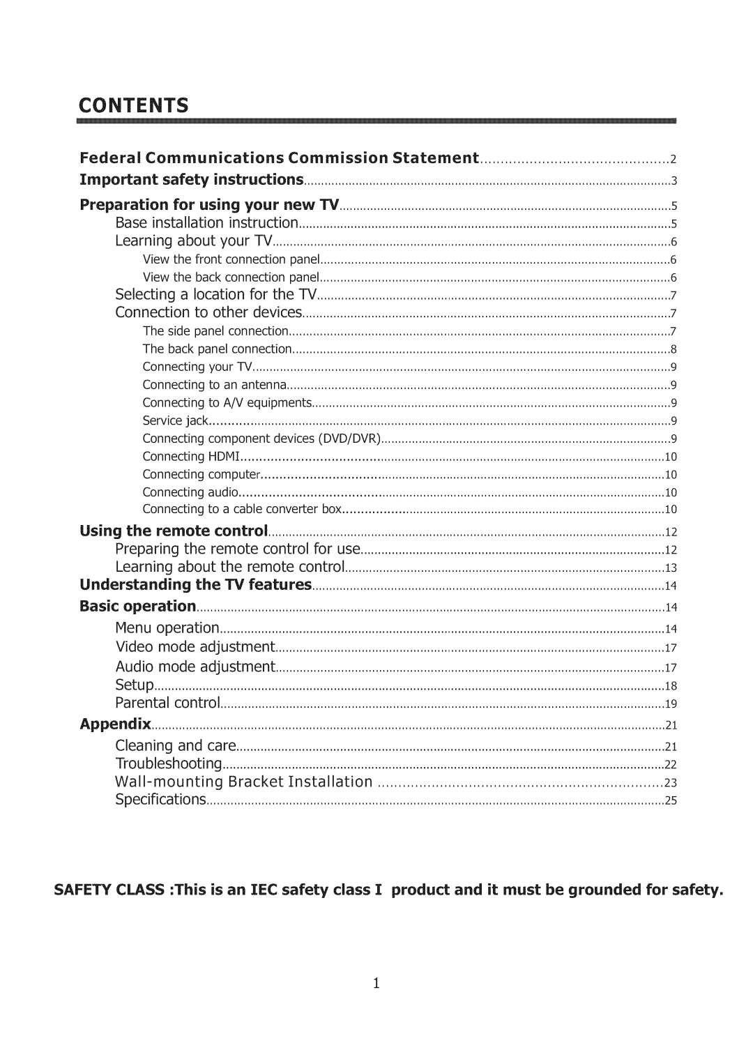 ProScan 32LC30S57 user manual Contents 