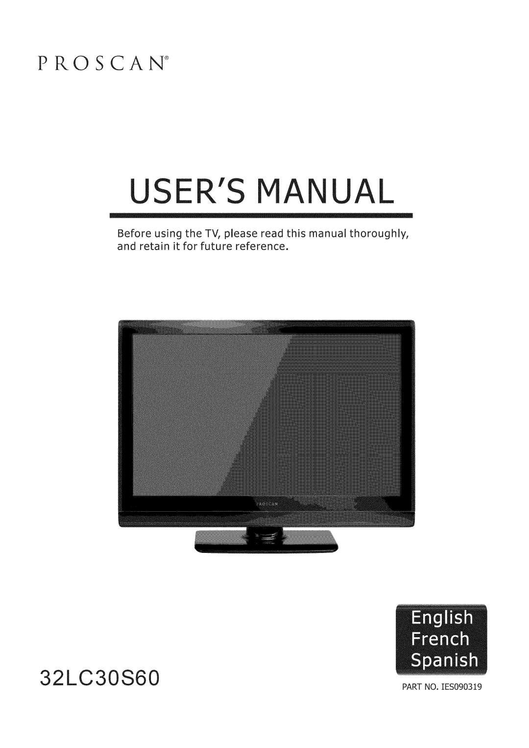 ProScan 32LC30S60 user manual Usersman UAL 