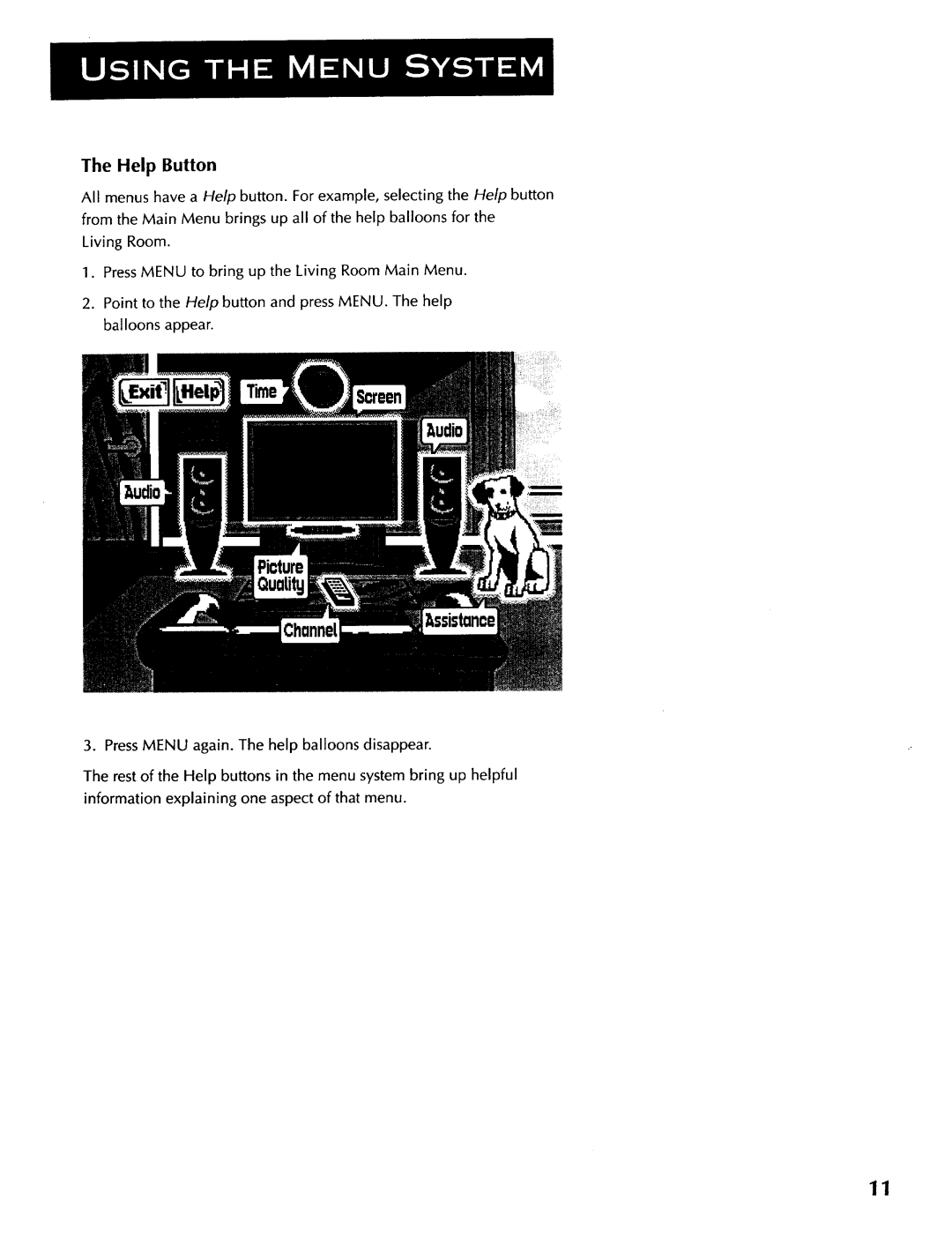 ProScan CRT Television manual Help Button 