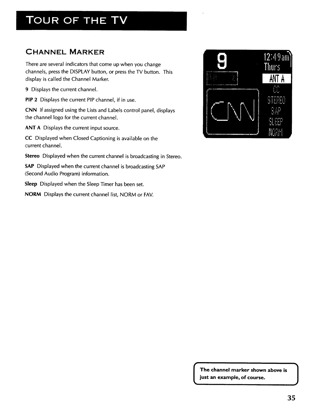 ProScan CRT Television manual Channel Marker 