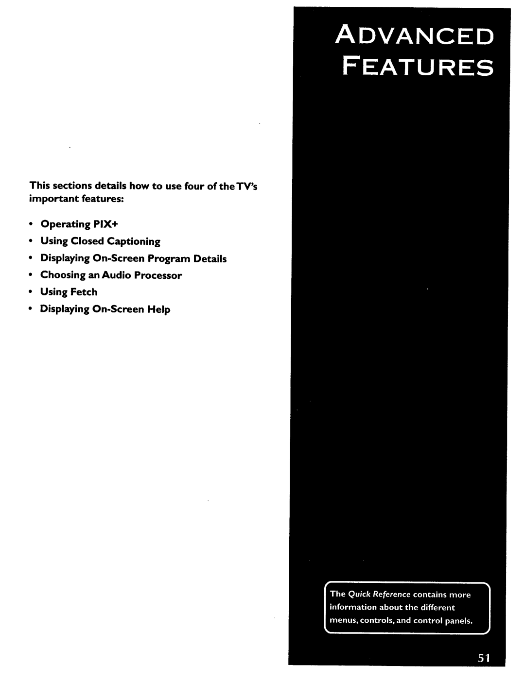 ProScan CRT Television manual Operating PIX+ Using Closed Captioning, Choosing an Audio Processor, Displaying On-ScreenHelp 