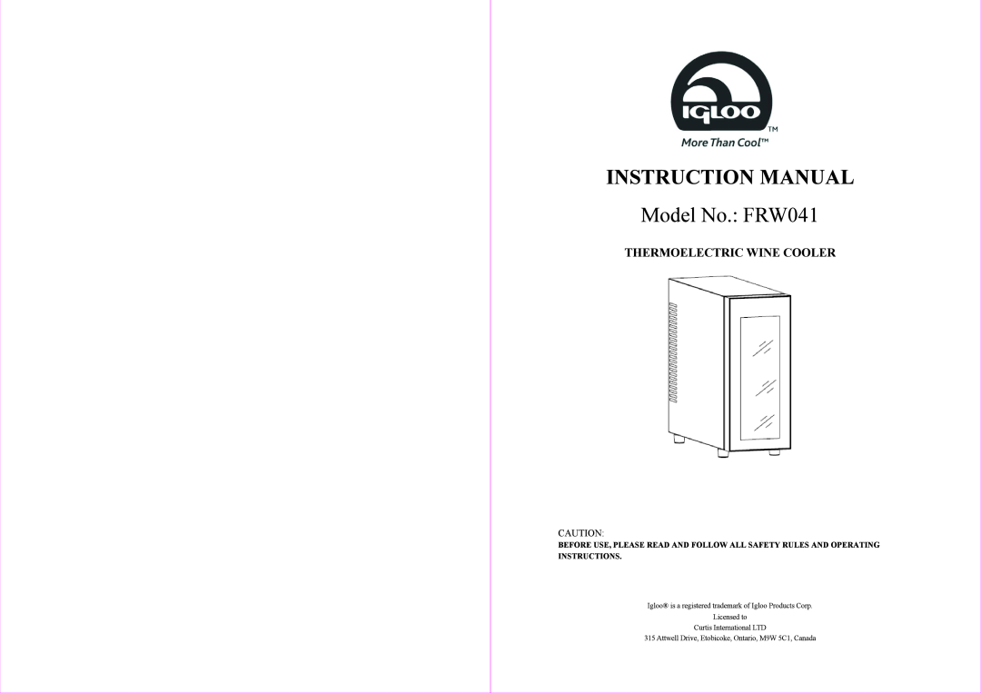 ProScan FRW041 manual 