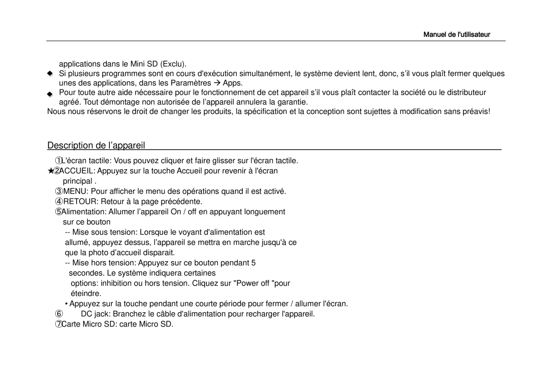 ProScan LT7052 user manual Description de l’appareil 