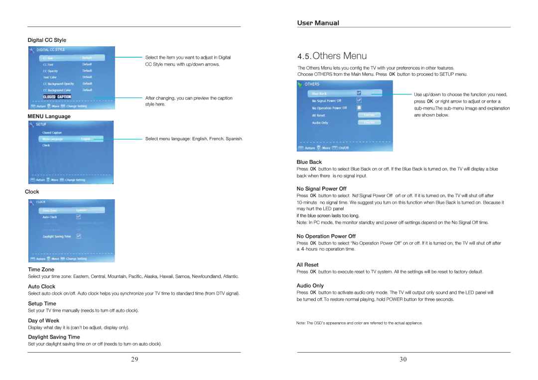 ProScan PLCD1526 user manual Menu Language 