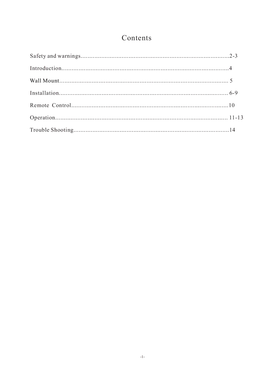 ProScan PLCD2401A manual Contents 