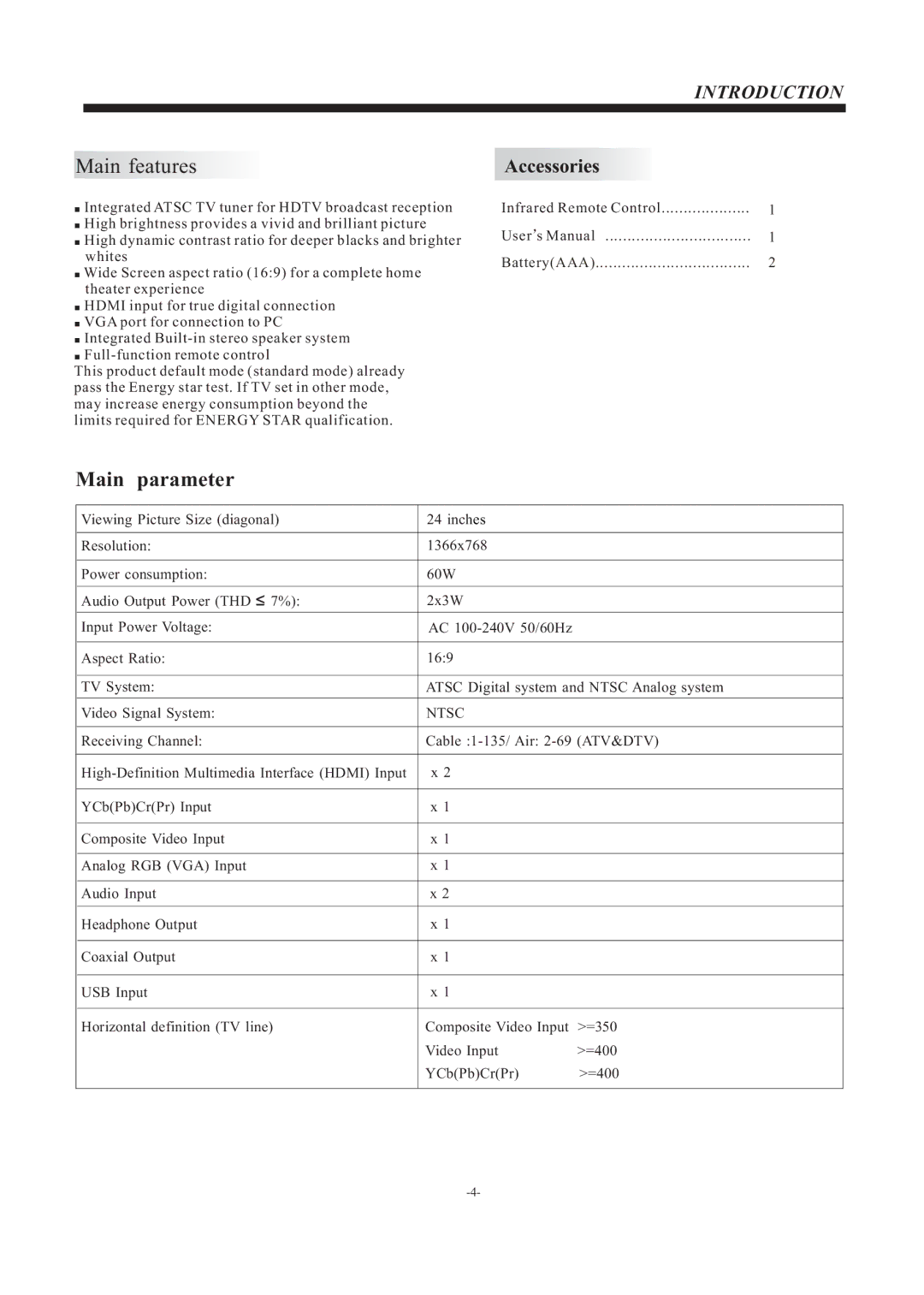 ProScan PLCD2401A manual Main features, Introduction 