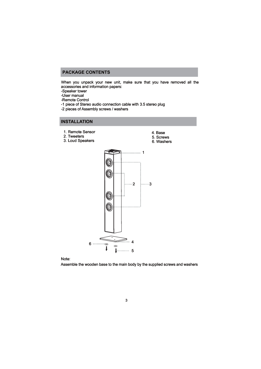 ProScan PSP288-PL user manual Package Contents, Installation 