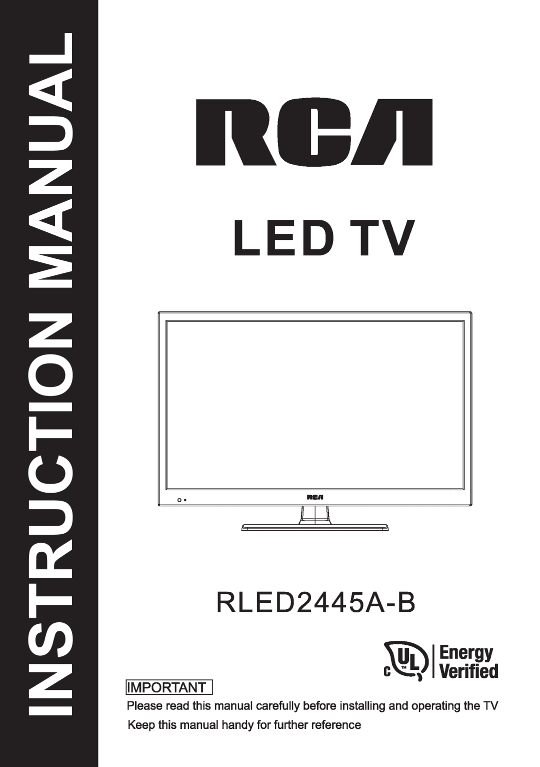 ProScan RLED2445A-B instruction manual Led Tv, Instruction Manual 