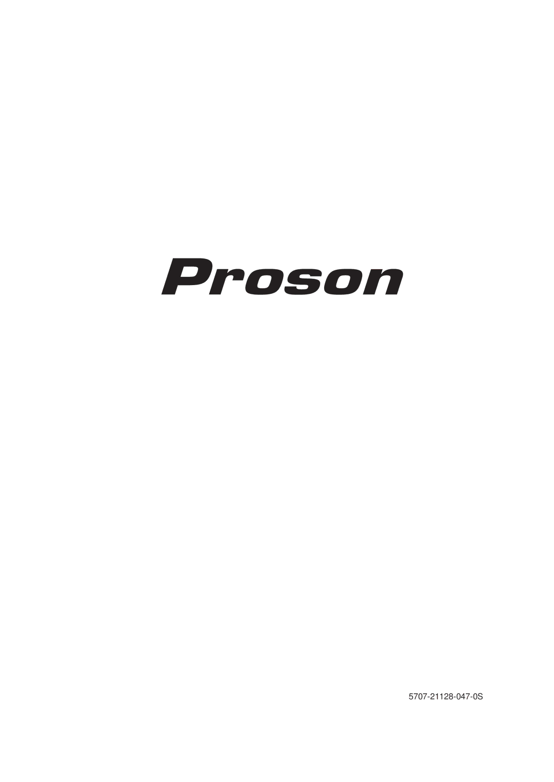 Proson RV 2200 manual 5707-21128-047-0S 