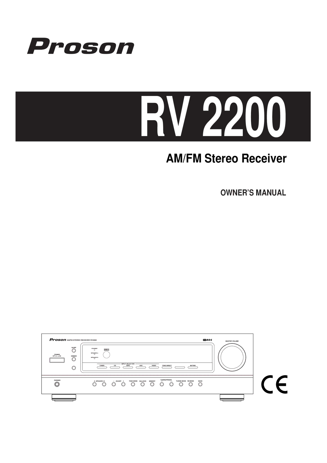 Proson RV 2200 manual AM/FM Stereo Receiver 