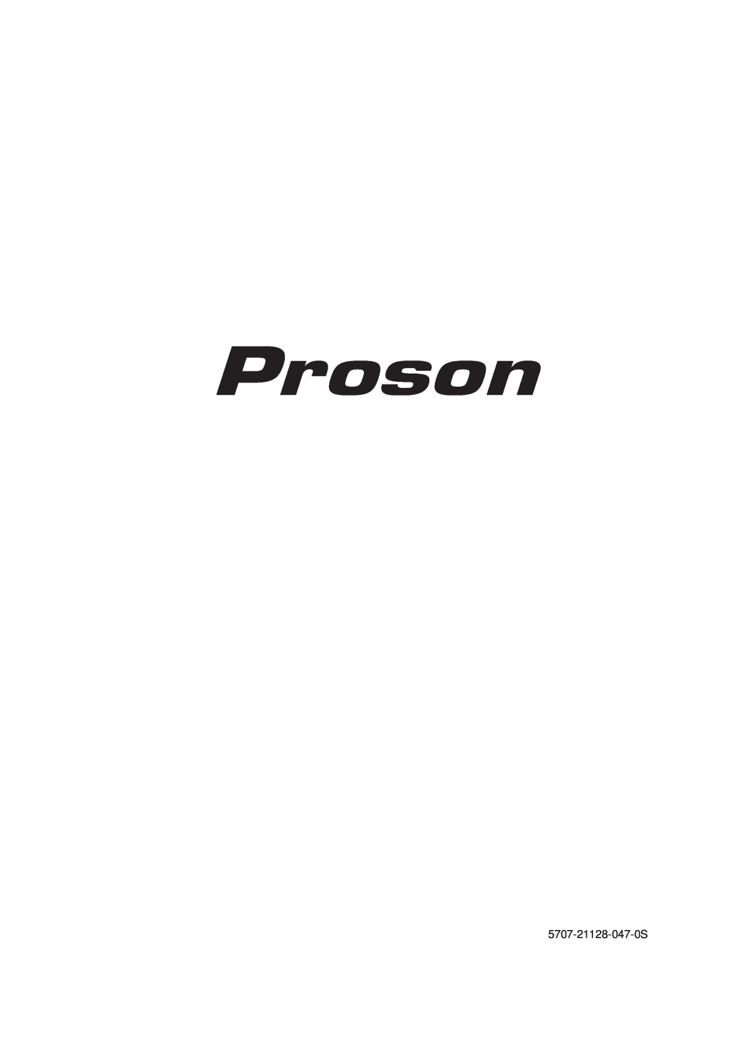 Proson RV 2200 manual 5707-21128-047-0S 