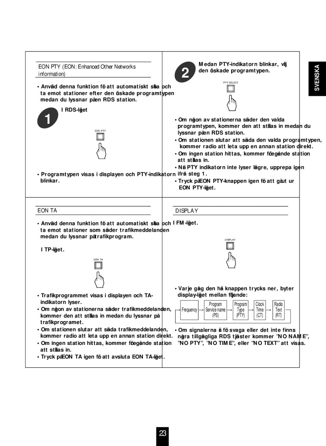 Proson RV-2300DTS manual EON PTY EON Enhanced Other Networks, Information 