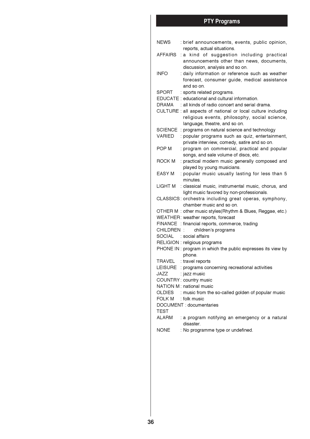 Proson rv2600 dts owner manual PTY Programs, Affairs 