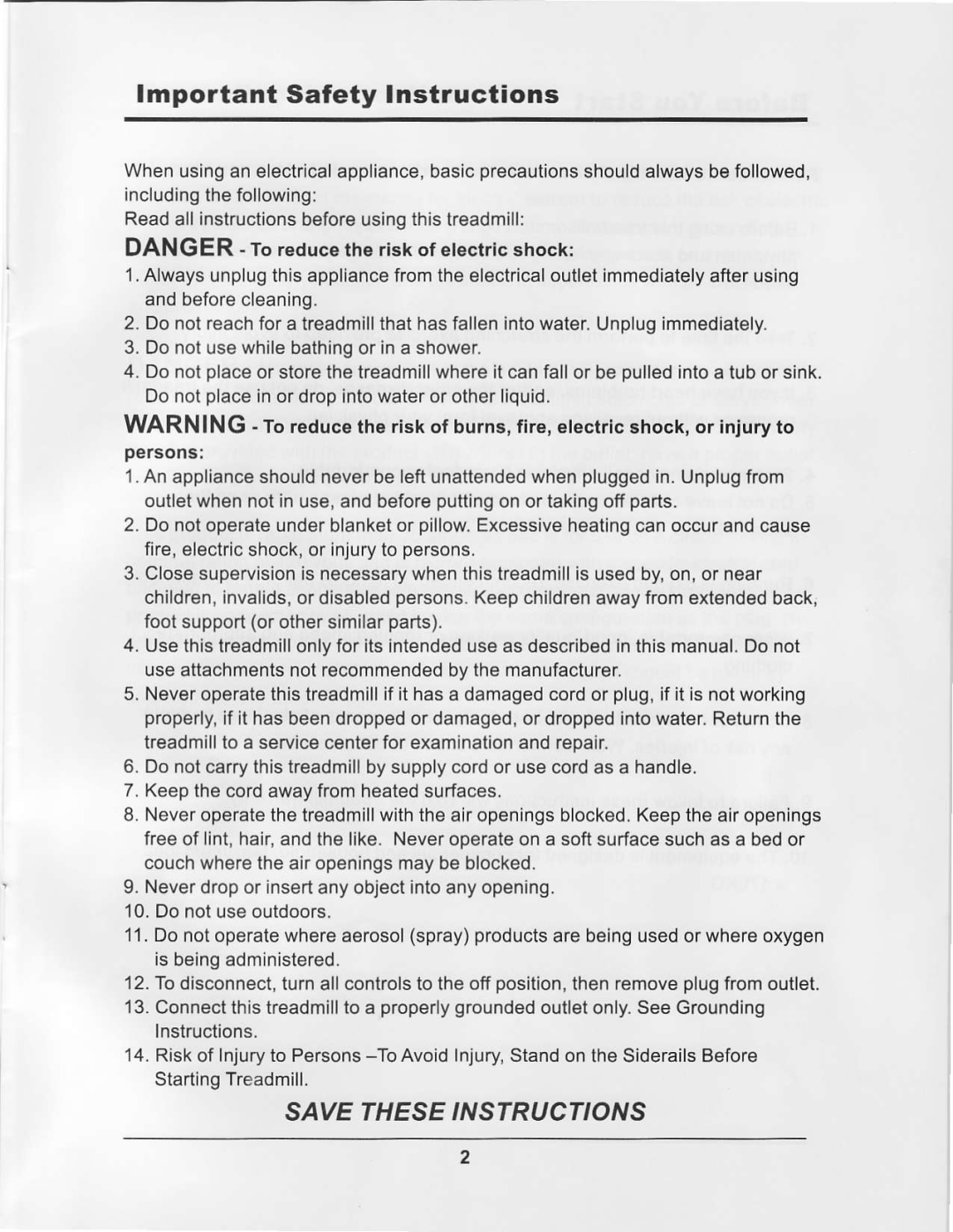 ProSpot Fitness AT110 manual Lmportant Safety Instructions 