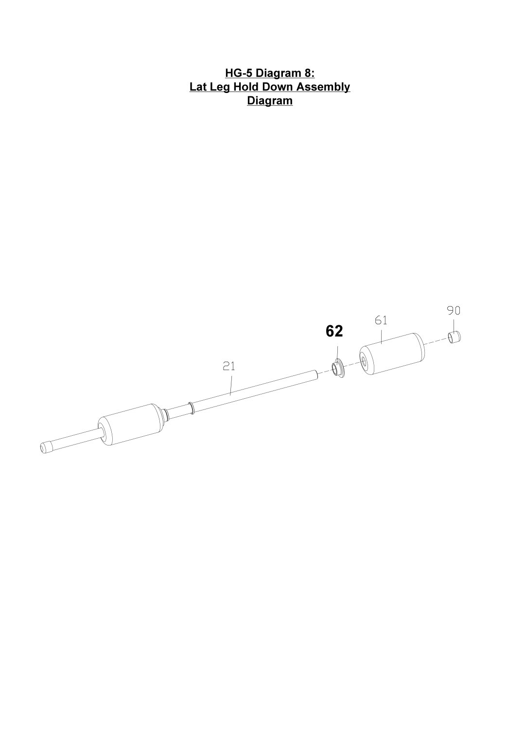 ProSpot Fitness manual HG-5 Diagram Lat Leg Hold Down Assembly 