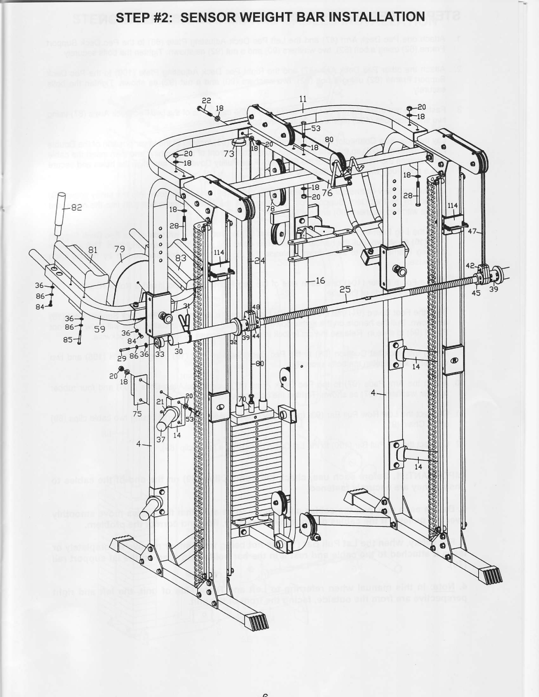 ProSpot Fitness P-500 manual STEP#2 Sensorweightbarinstallation 