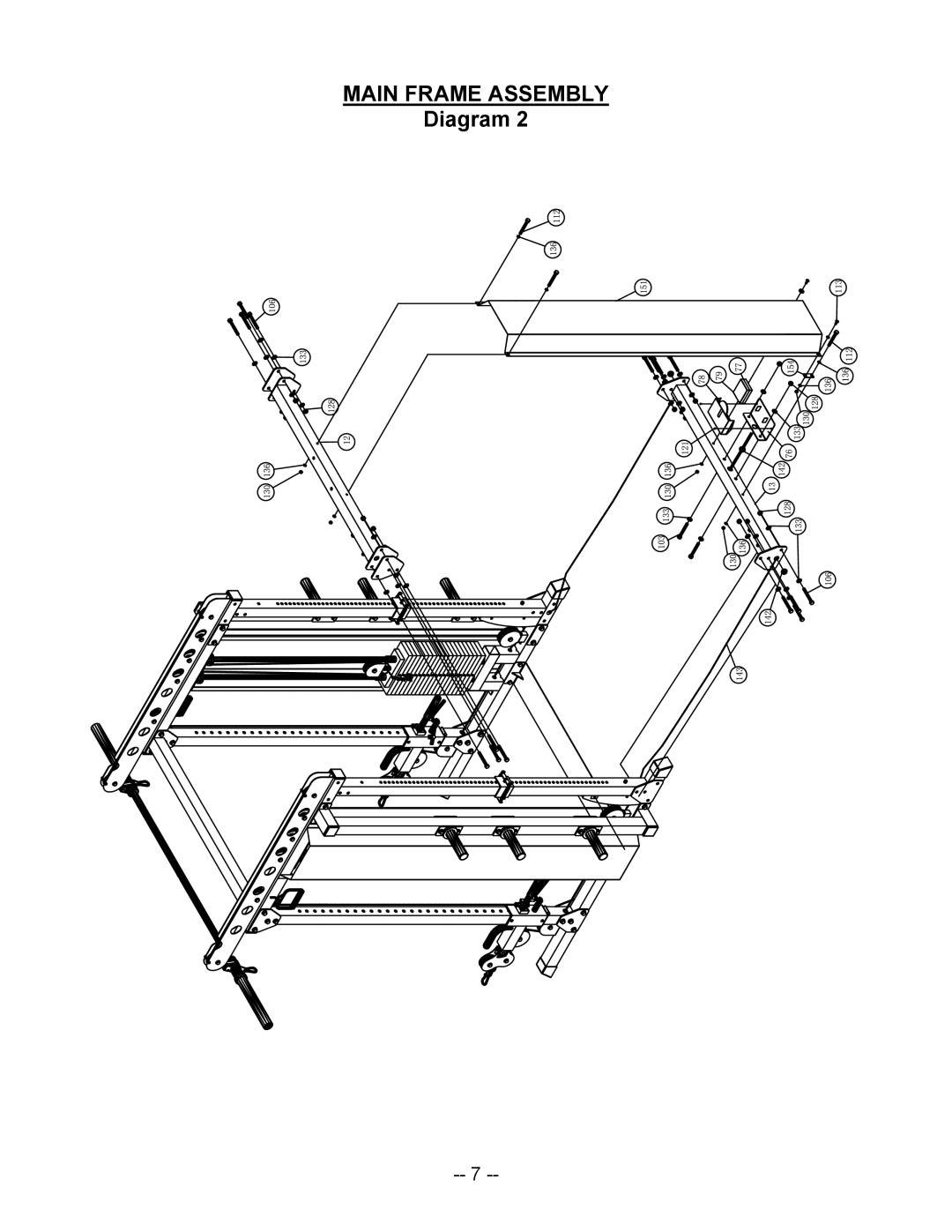 ProSpot Fitness P-600 manual Main Frame Assembly 