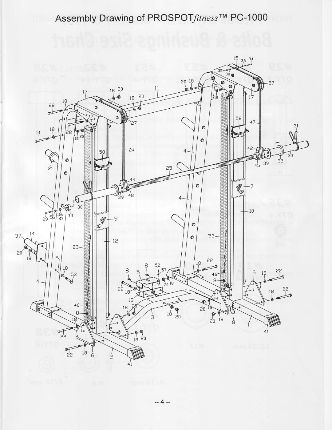 ProSpot Fitness manual AssemblyDrawingof PROSPOTfitnessrMPC-1000 