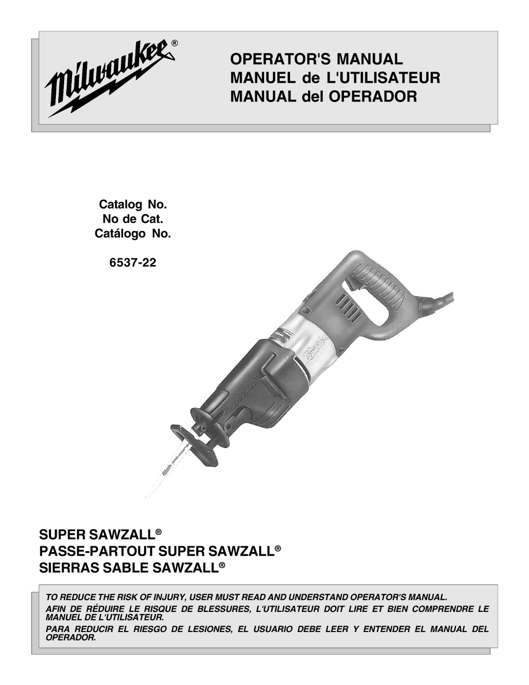 Proview 6537-22 manual Operators Manual 