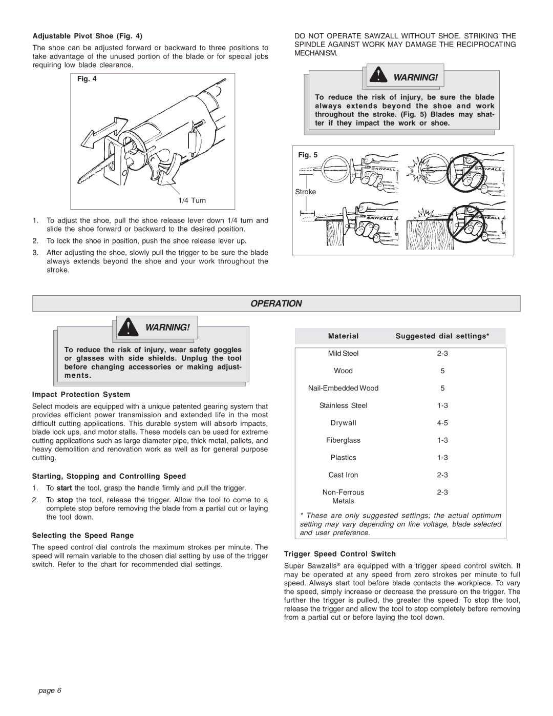 Proview 6537-22 manual Operation 