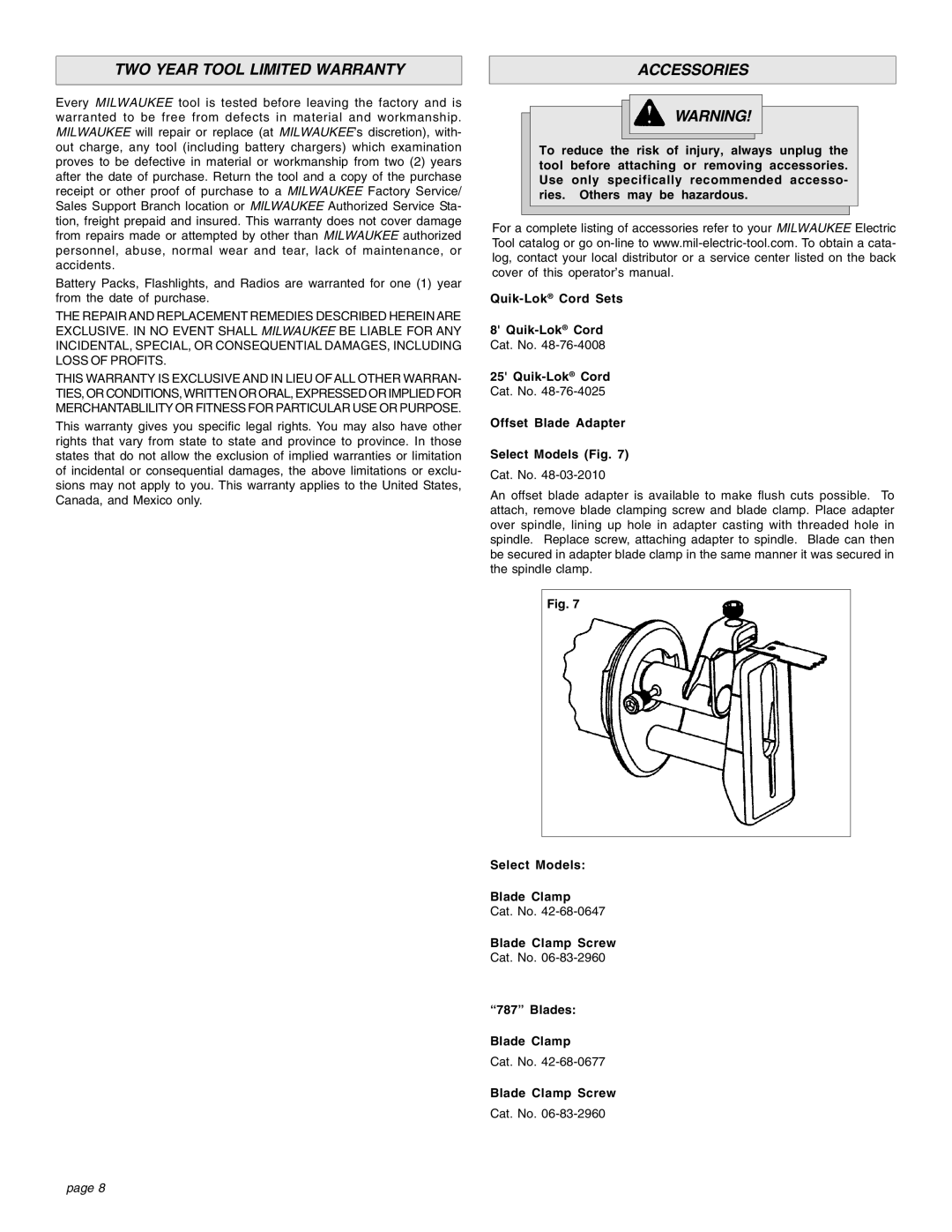 Proview 6537-22 manual TWO Year Tool Limited Warranty, Accessories 