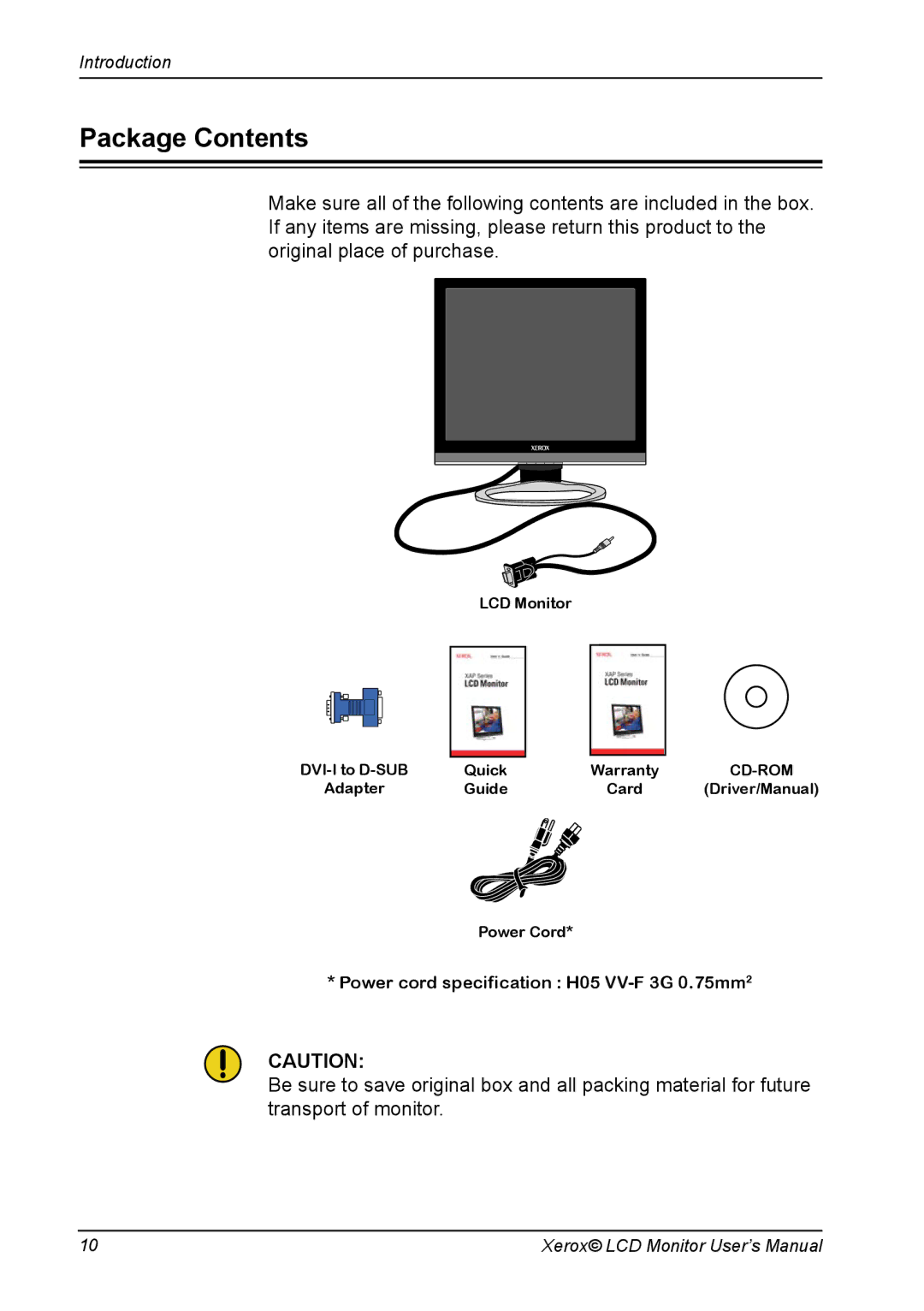 Proview XAP series manual Package Contents 