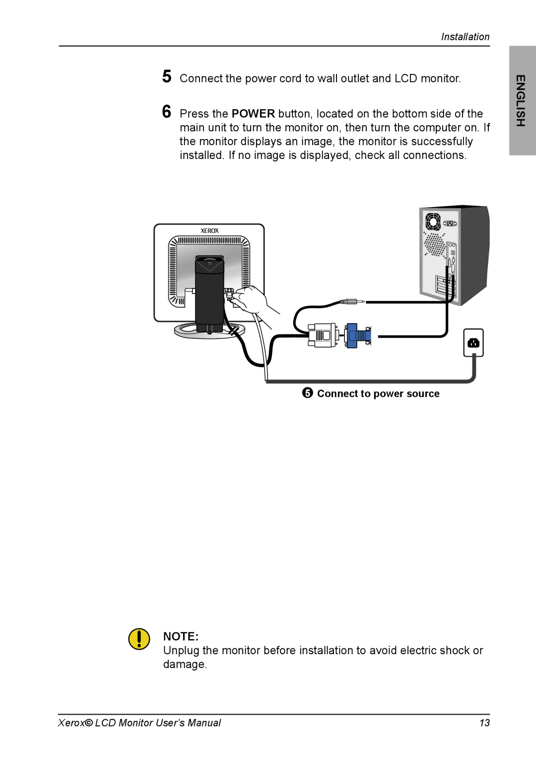 Proview XAP series manual Connect the power cord to wall outlet and LCD monitor 