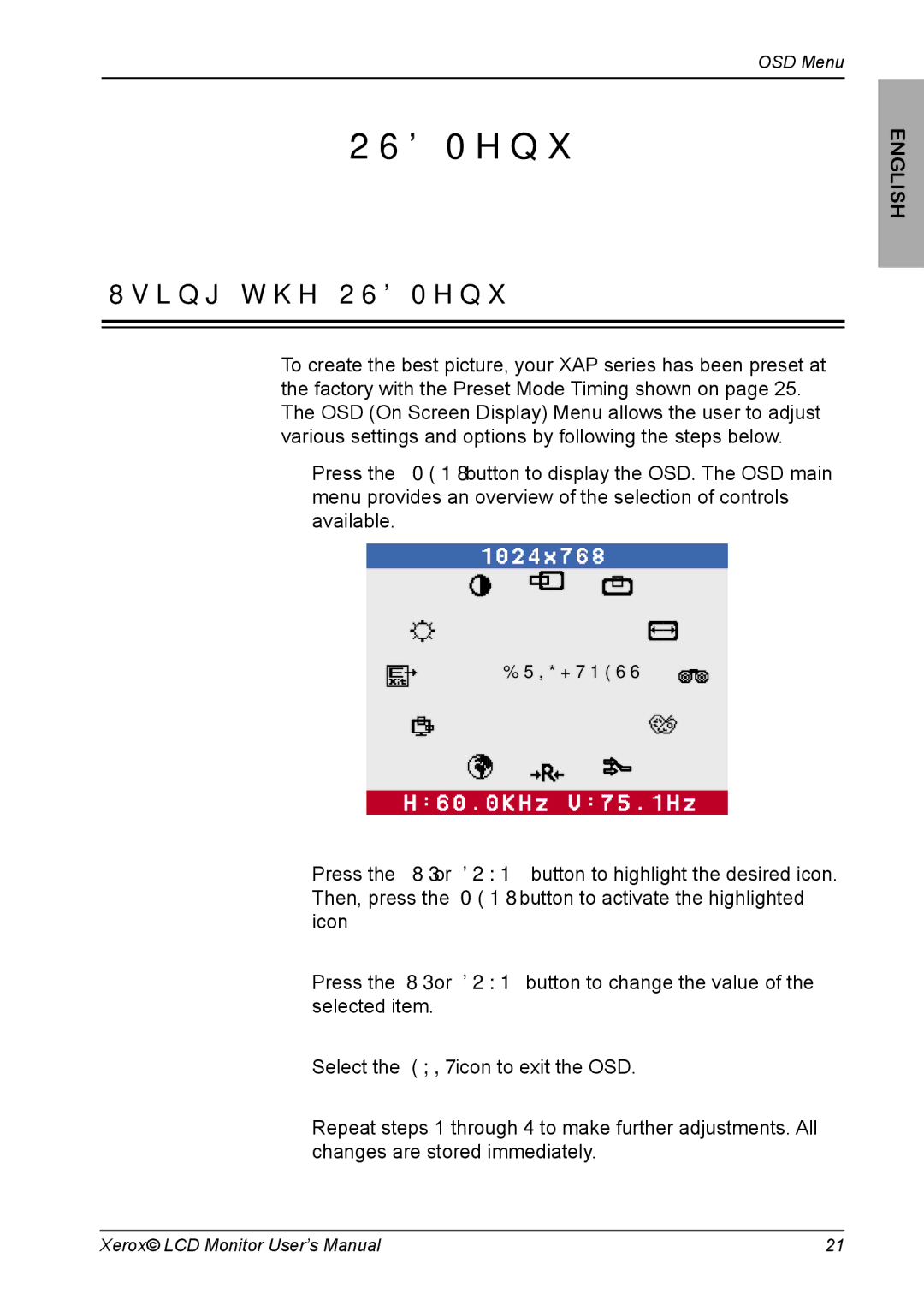 Proview XAP series manual Using the OSD Menu 