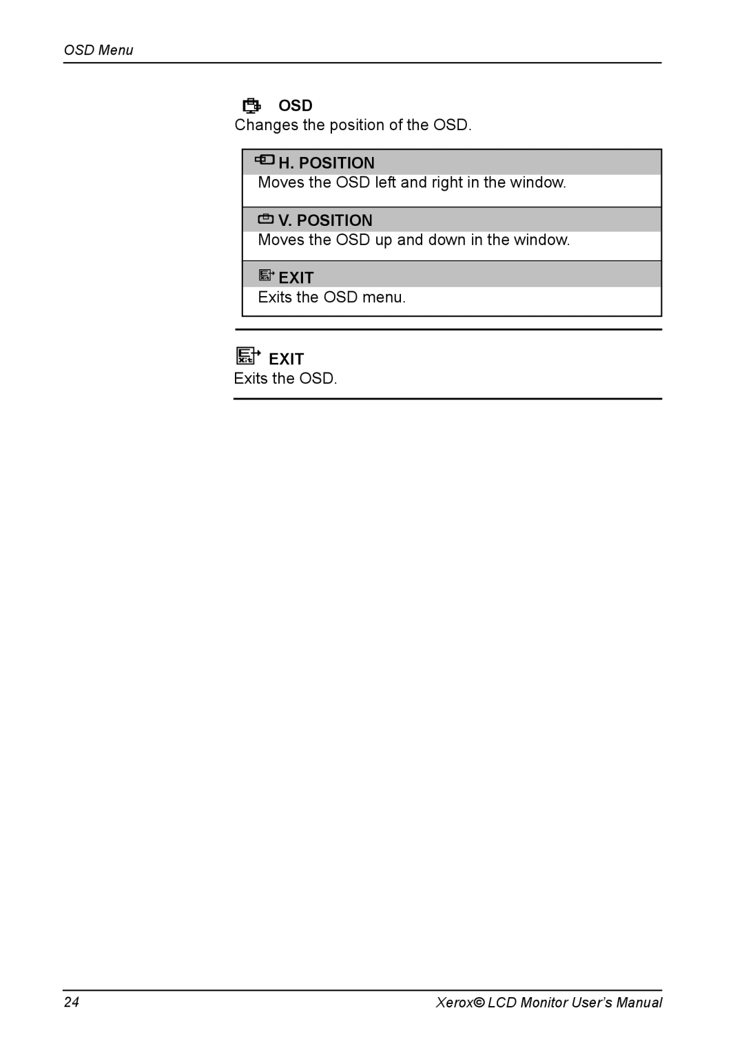 Proview XAP series manual Osd 