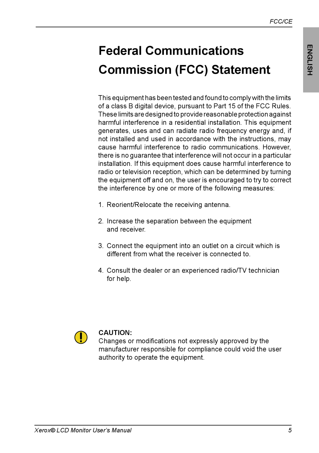 Proview XAP series manual Federal Communications Commission FCC Statement 