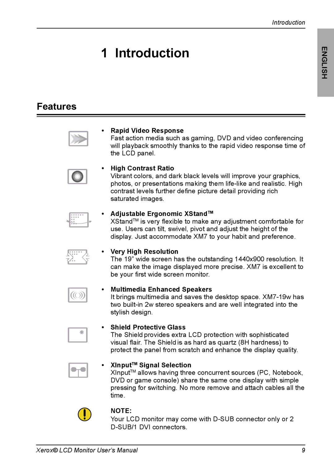 Proview XM7-19w manual Introduction, Features 