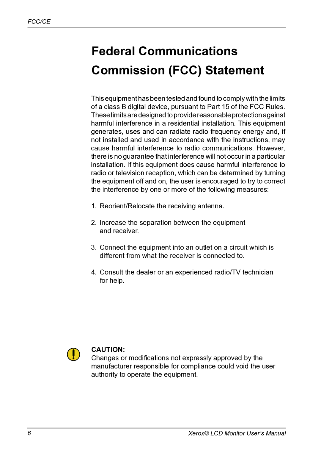 Proview XM9-23w manual Federal Communications Commission FCC Statement 