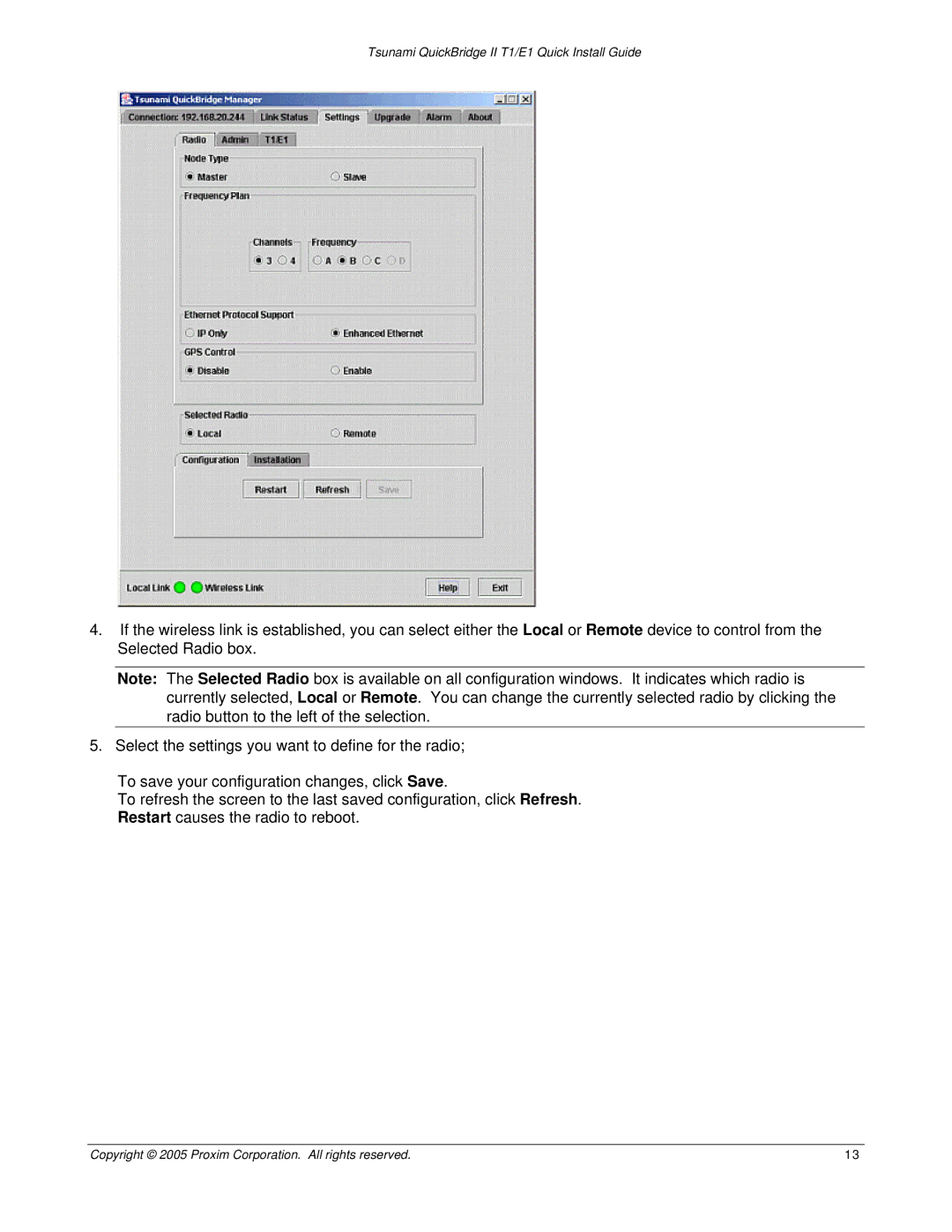 Proxim 70443r2 manual Tsunami QuickBridge II T1/E1 Quick Install Guide 