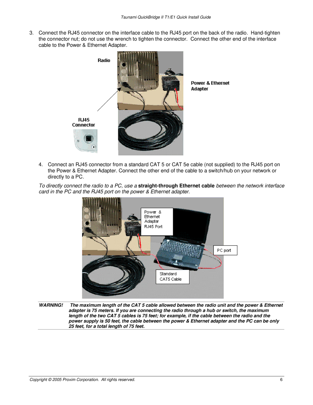 Proxim 70443r2 manual Tsunami QuickBridge II T1/E1 Quick Install Guide 