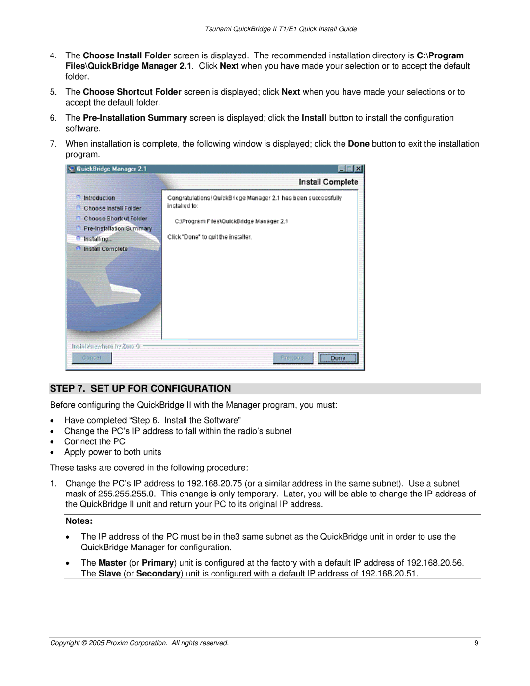 Proxim 70443r2 manual SET UP for Configuration 