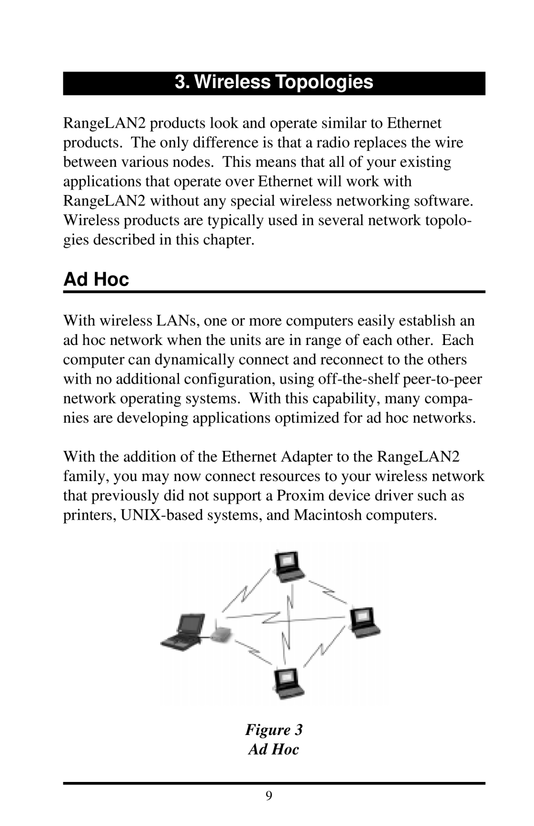 Proxim 7920, 7921 manual Wireless Topologies, Ad Hoc 