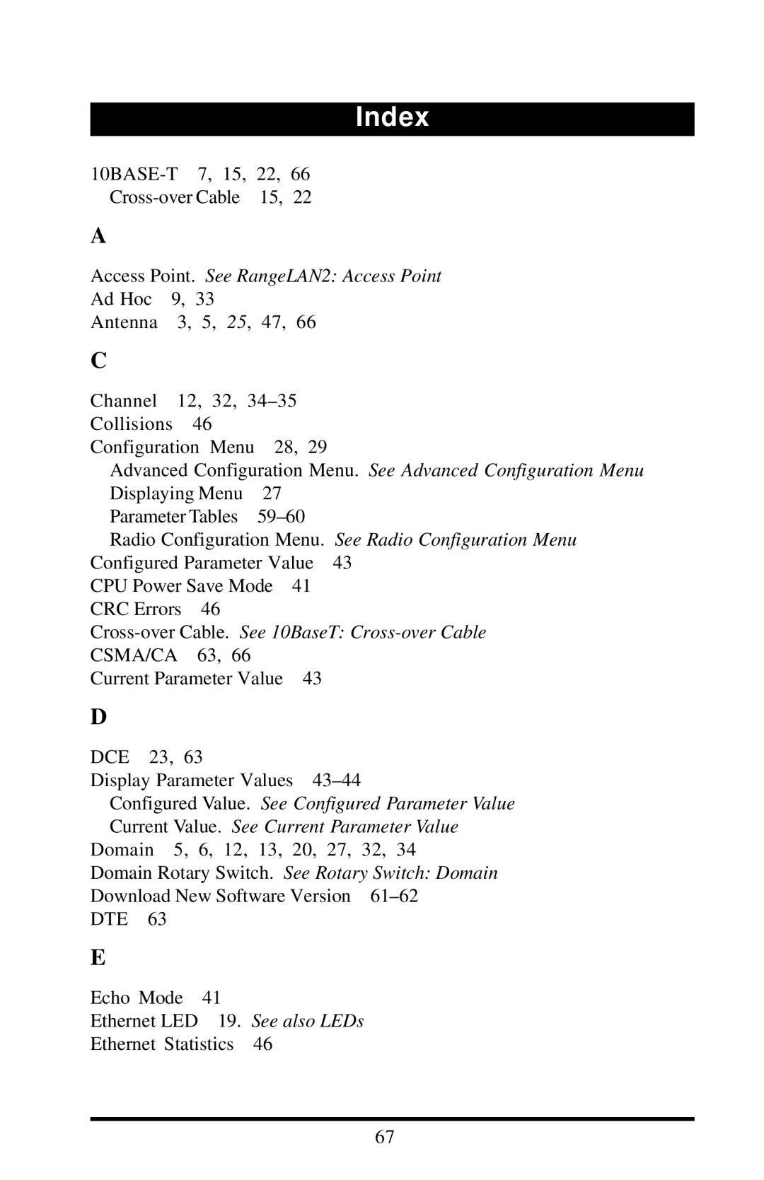 Proxim 7920, 7921 manual Index 