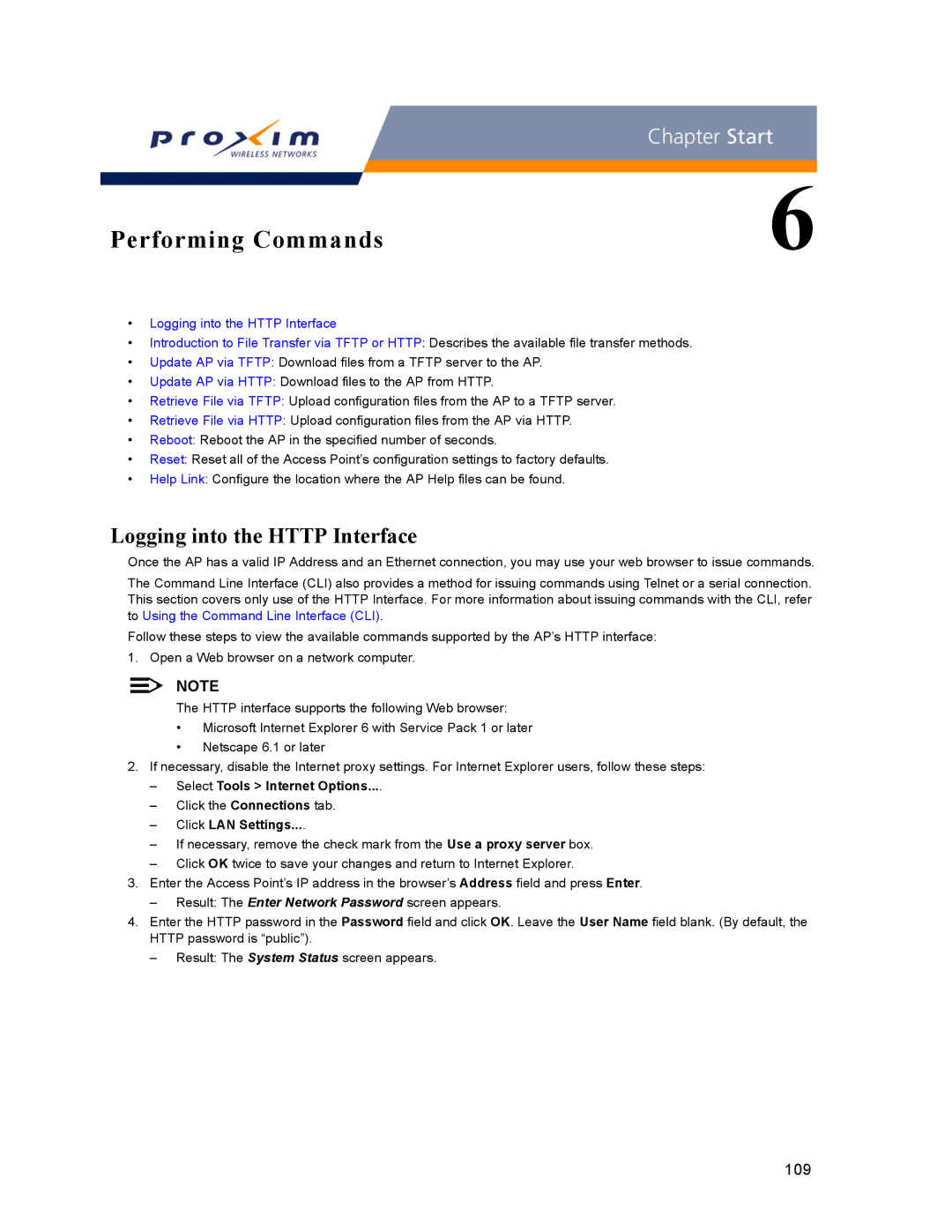 Proxim AP-2000 manual Performing Commands 