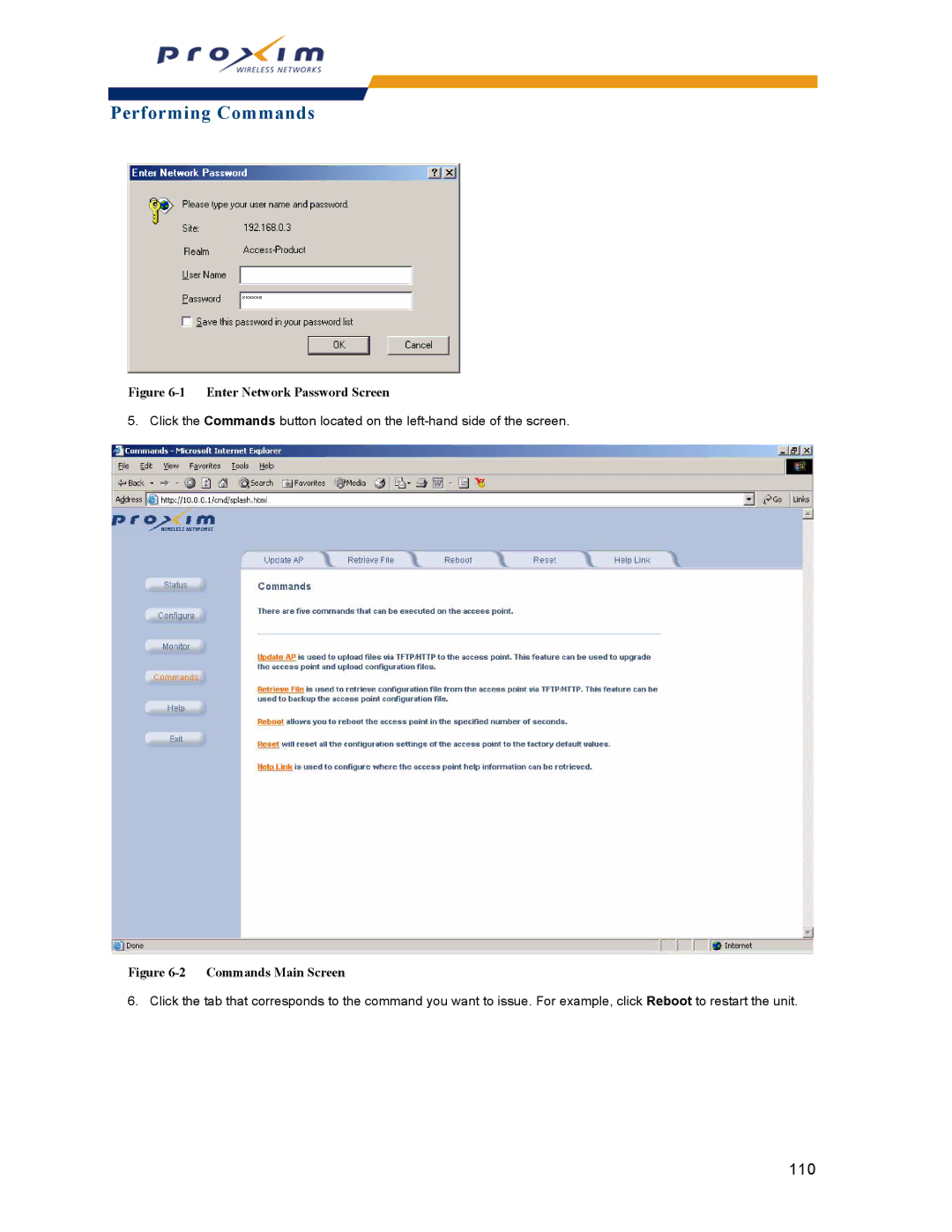 Proxim AP-2000 manual Performing Commands 