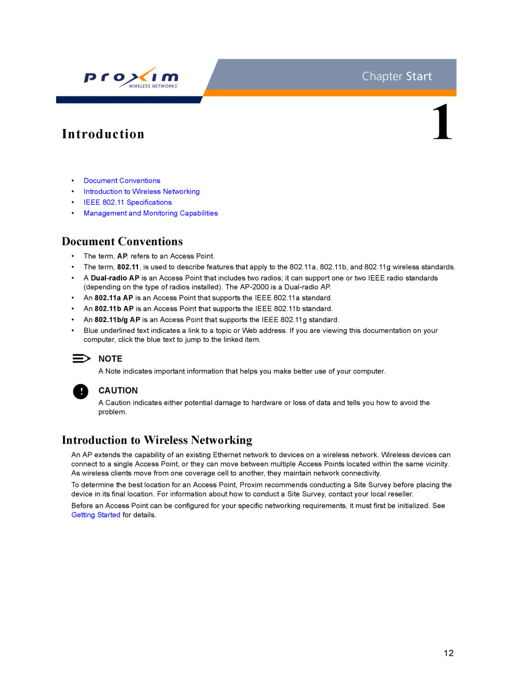 Proxim AP-2000 manual Document Conventions, Introduction to Wireless Networking 