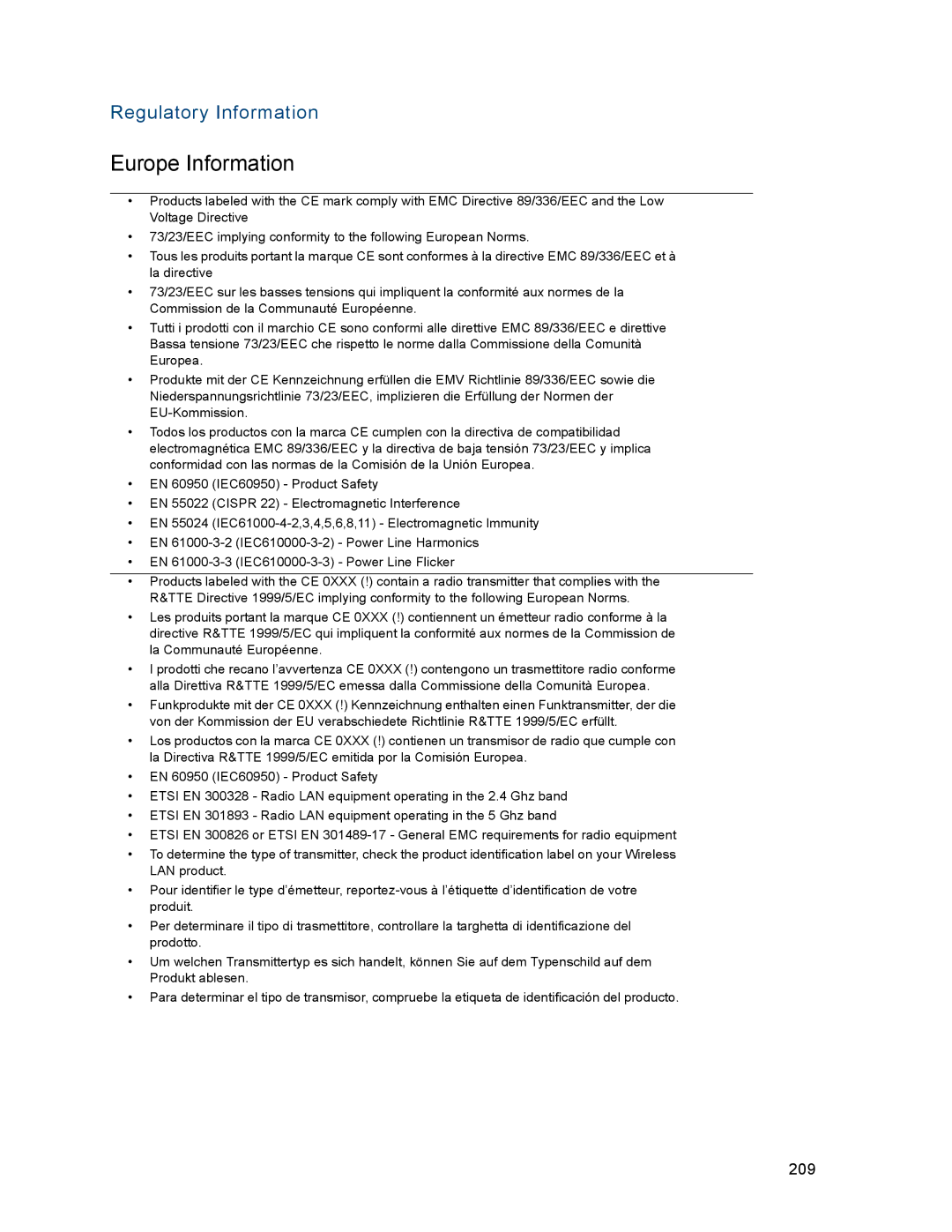 Proxim AP-2000 manual Europe Information 