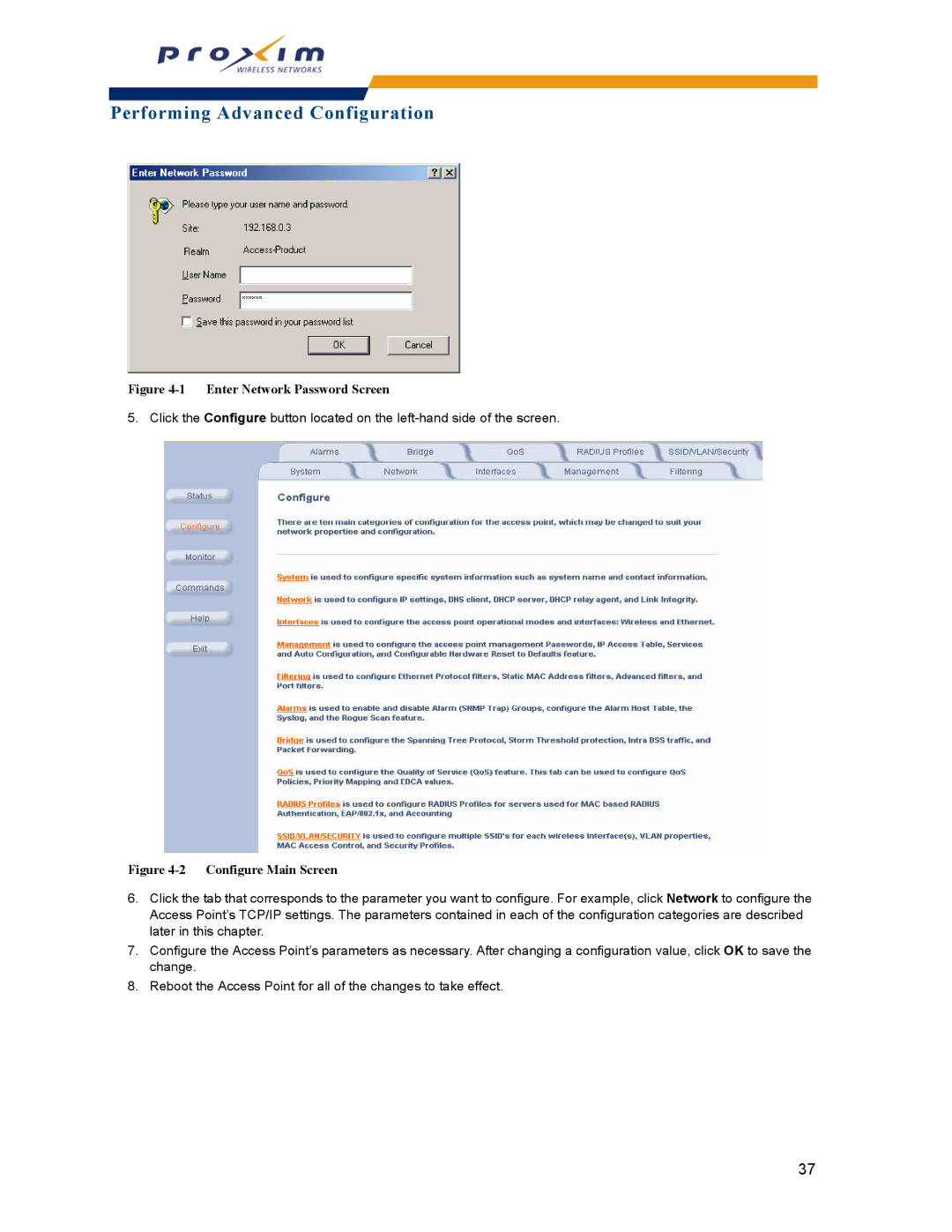 Proxim AP-2000 manual Performing Advanced Configuration 